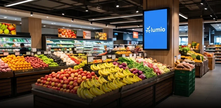 Lumio indoor display in a supermarket